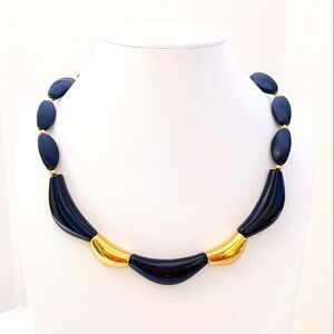 TRIFARI Princess Length Necklace Black Gold Tone Beads